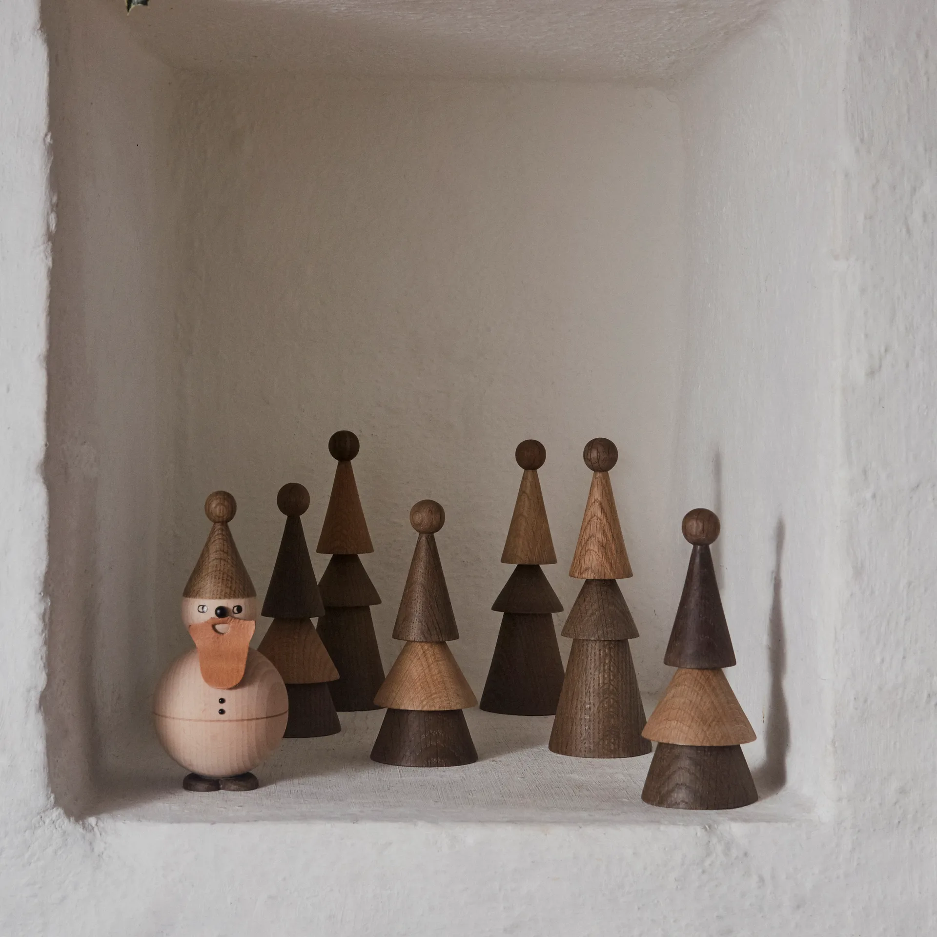 サンタクロース 木製 フィギュア, Beech-oak-leather OYOY | オイオイ