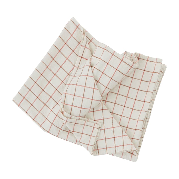 Grid テーブルクロス 140x260 cm - Off white-red - OYOY | オイオイ