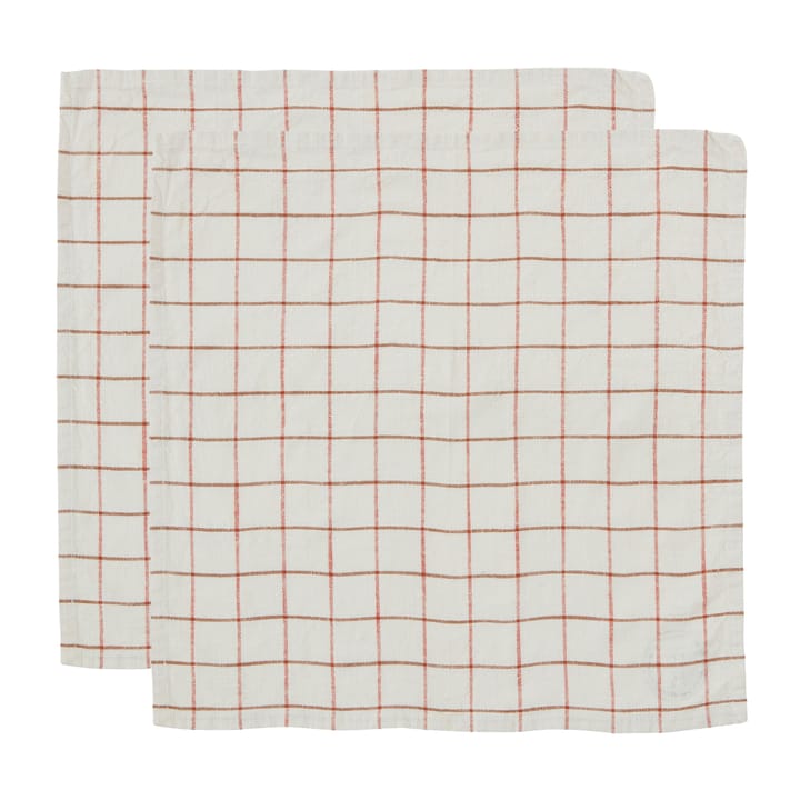 Grid ナプキン 2個セット - Off white-red - OYOY | オイオイ