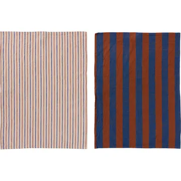 Kurin キッチンタオル 50x70 cm 2パック - Caramel-blue - OYOY | オイオイ