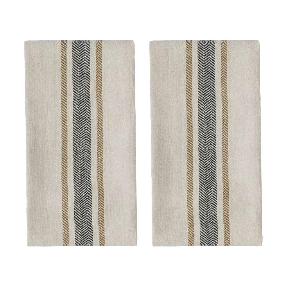 Linu キッチンタオル 2枚セット, Black OYOY | オイオイ