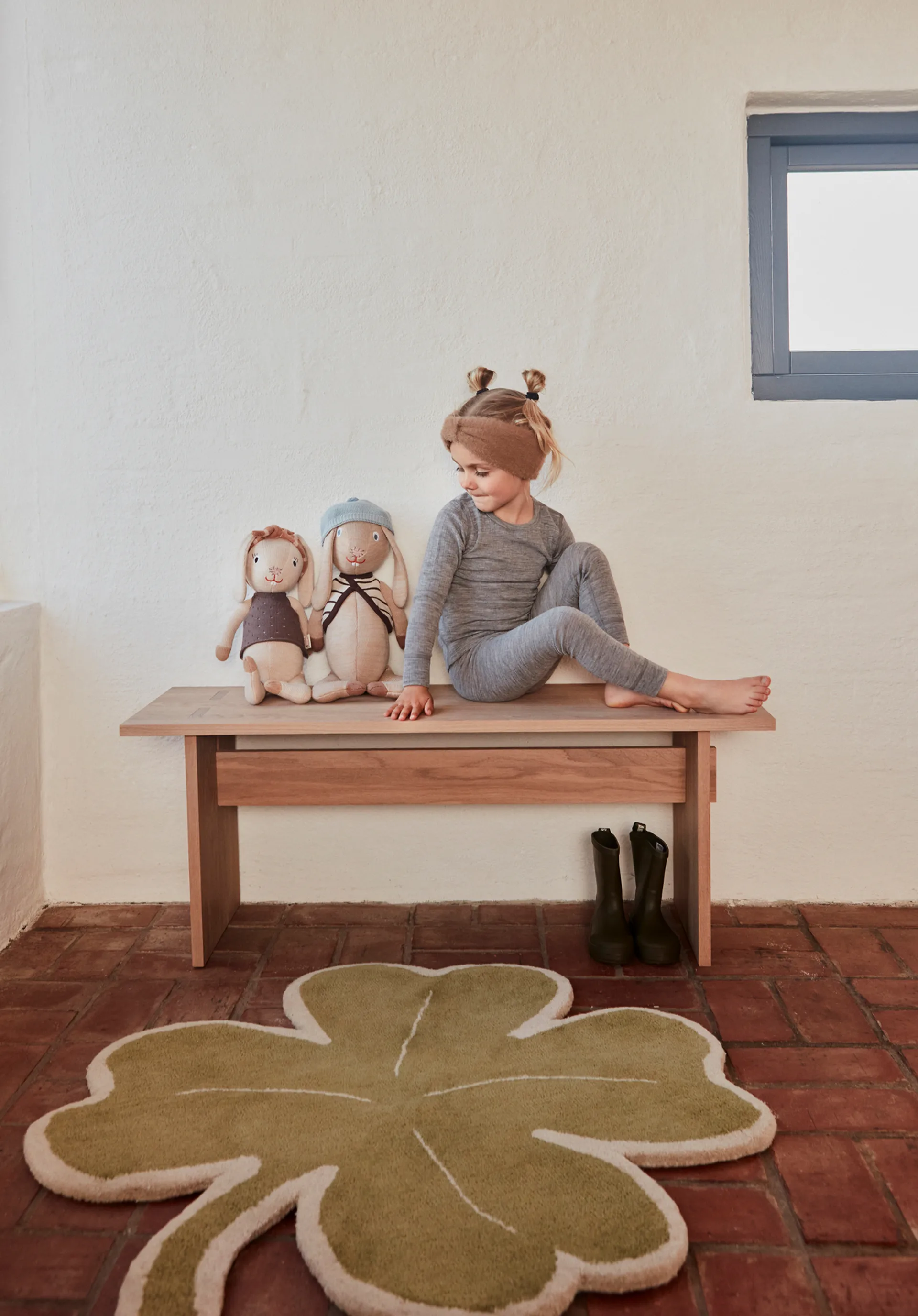 Lucky Clover ラグ  95x95 cm, Green OYOY | オイオイ