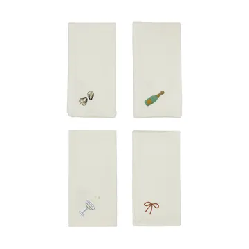New Year コットンナプキン 45x45 cm 4パック
 - Offwhite - OYOY | オイオイ