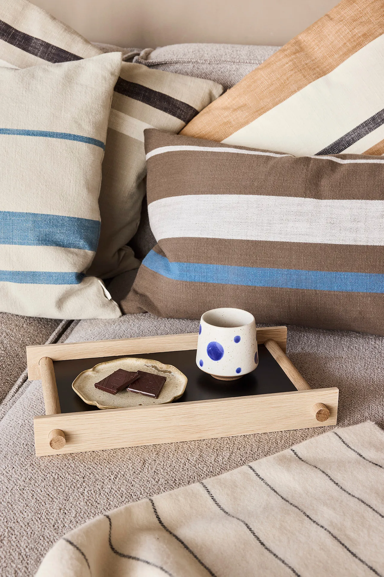 Nori ストライプボウル S Ø12.9 cm 2個, Clay-optic Blue OYOY | オイオイ