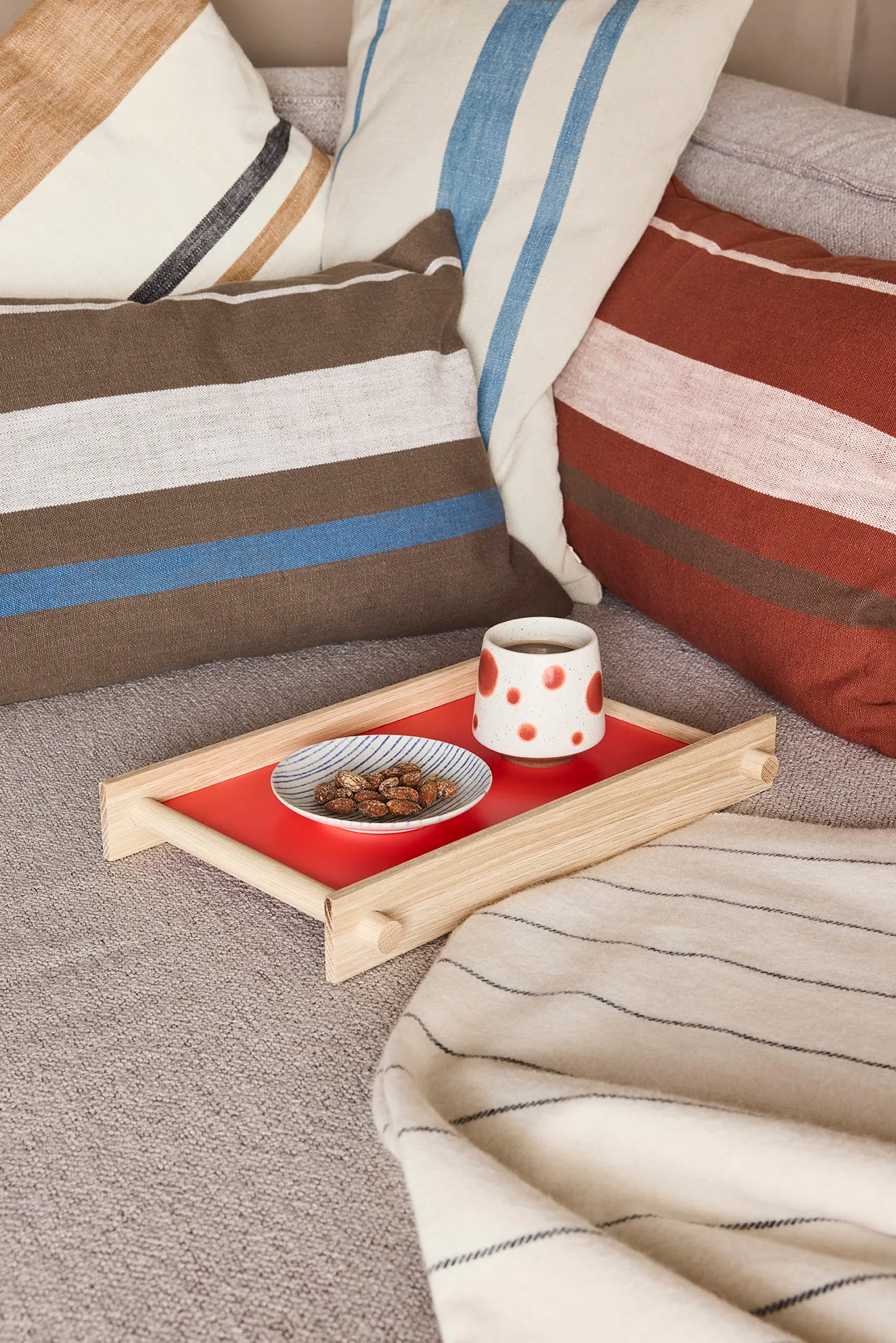 Nori ストライプボウル S Ø12.9 cm 2個, Clay-optic Blue OYOY | オイオイ