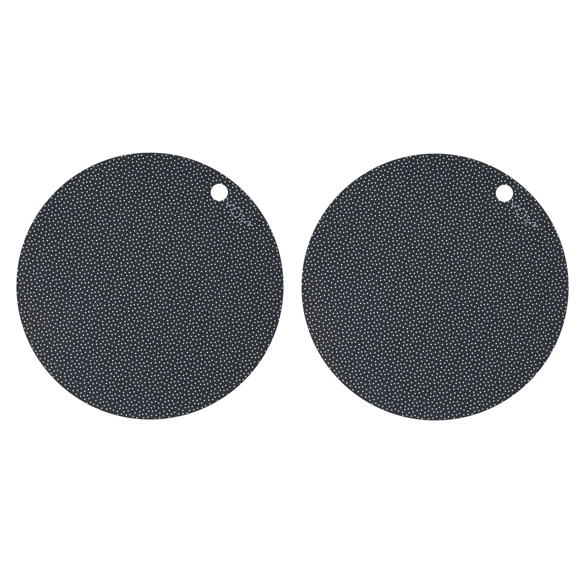 OYOY ラウンド ランチョンマット 2パック, black, white dots OYOY | オイオイ