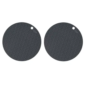 OYOY ラウンド ランチョンマット 2パック - black, white dots - OYOY | オイオイ