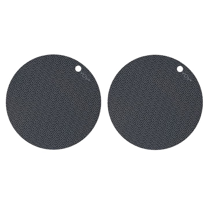 OYOY ラウンド ランチョンマット 2パック - black, white dots - OYOY | オイオイ