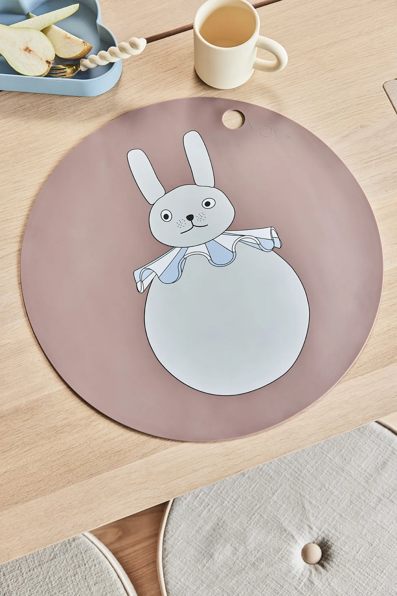 うさぎ Pompom ランチョンマット Ø39 cm, Clay OYOY | オイオイ