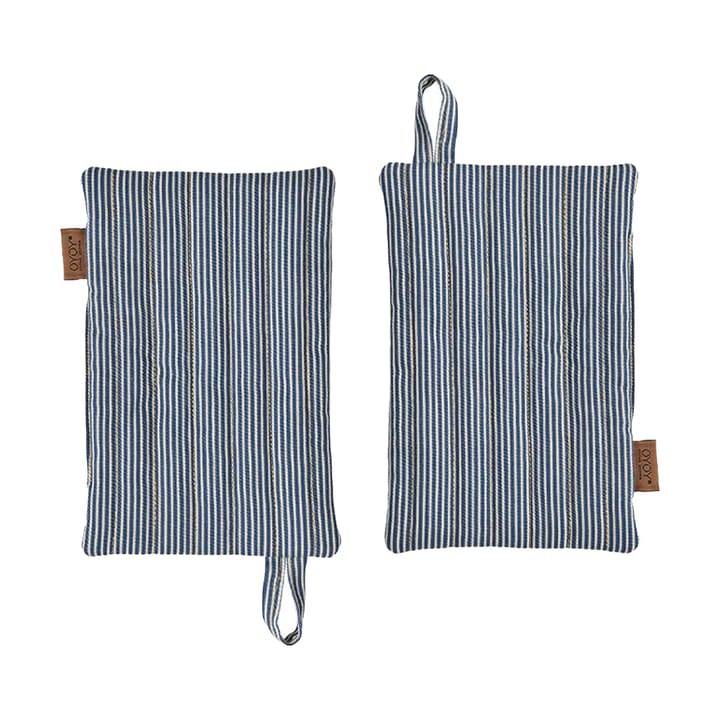 Striped デニム 鍋つかみ 2枚セット - Blue - OYOY | オイオイ