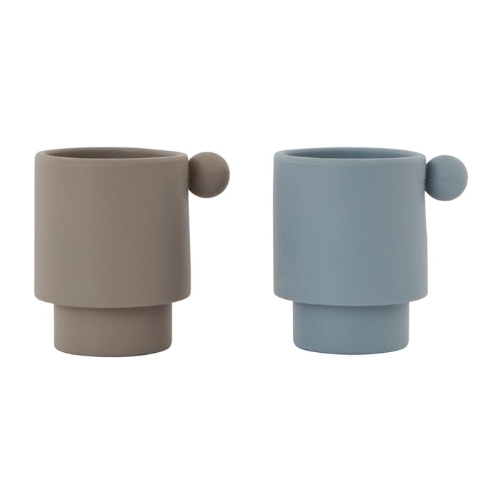 Tiny Inka cup 2個セット - Dusty blue-clay - OYOY | オイオイ