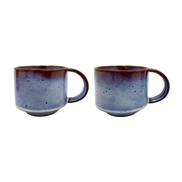 Yuka カップ 2個セット - Reactive space (blue-brown) - OYOY | オイオイ