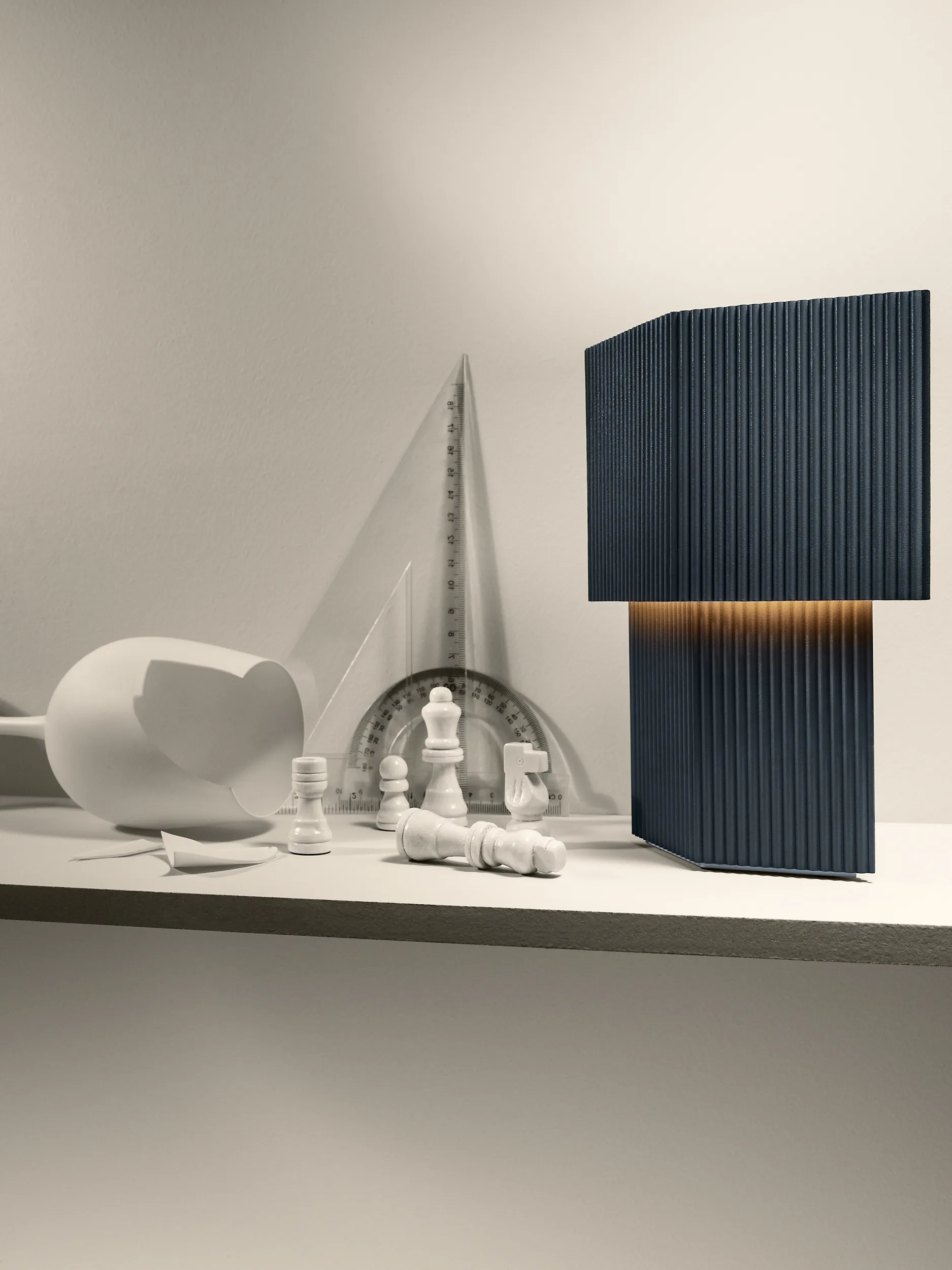 Romb ミニ ポータブルテーブルランプ 19 cm, Blue stone Pholc | フォルク