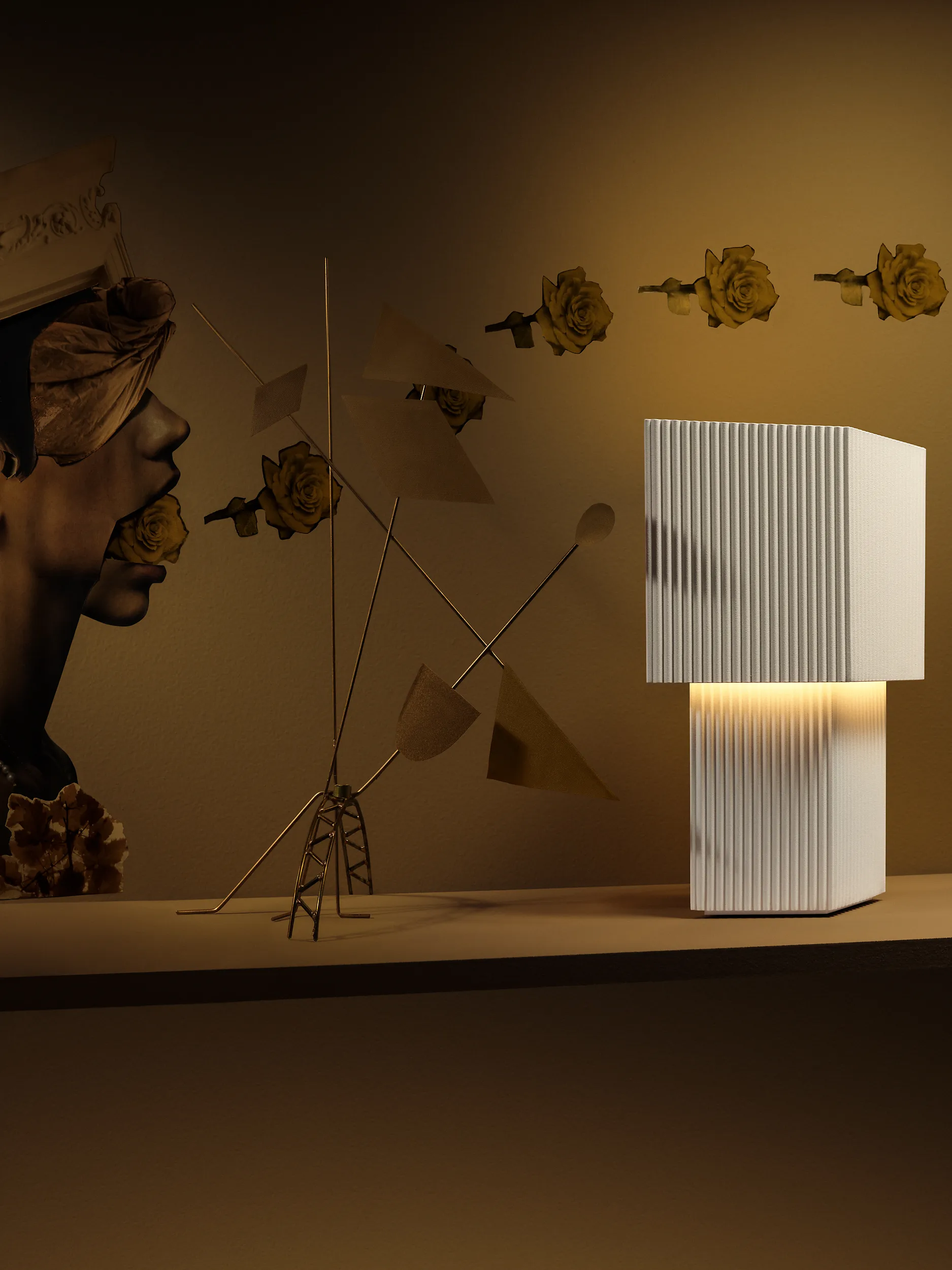 Romb ミニ ポータブルテーブルランプ 19 cm, Cotton Pholc | フォルク