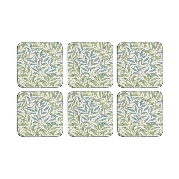 Morris & Co Willow Bough コースター 6枚セット - Green, blue - Pimpernel | ピンパーネル