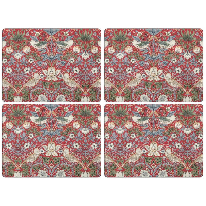 Strawberry Thief コースター 40x30 cm 4パック - Red - Pimpernel | ピンパーネル