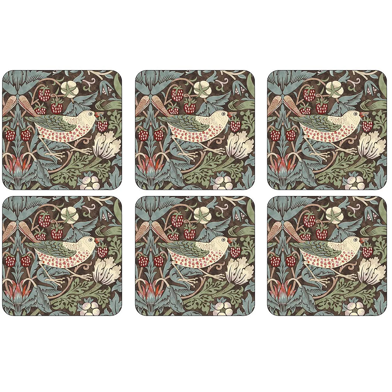 Strawberry Thief コースター 6枚, Brown Pimpernel | ピンパーネル