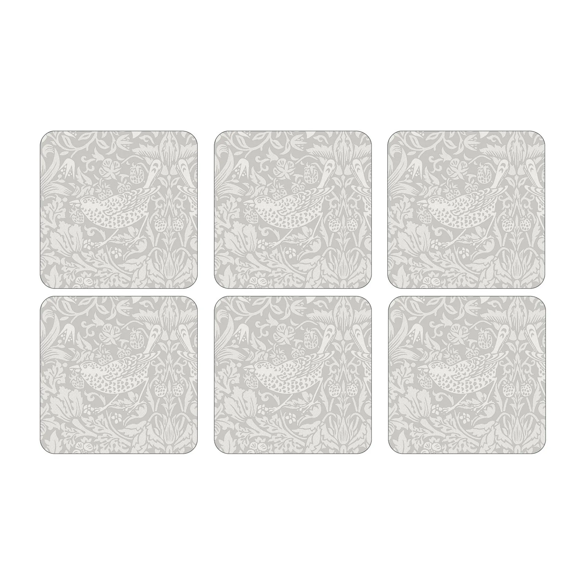 Strawberry Thief コースター 6パック, Grey Pimpernel | ピンパーネル