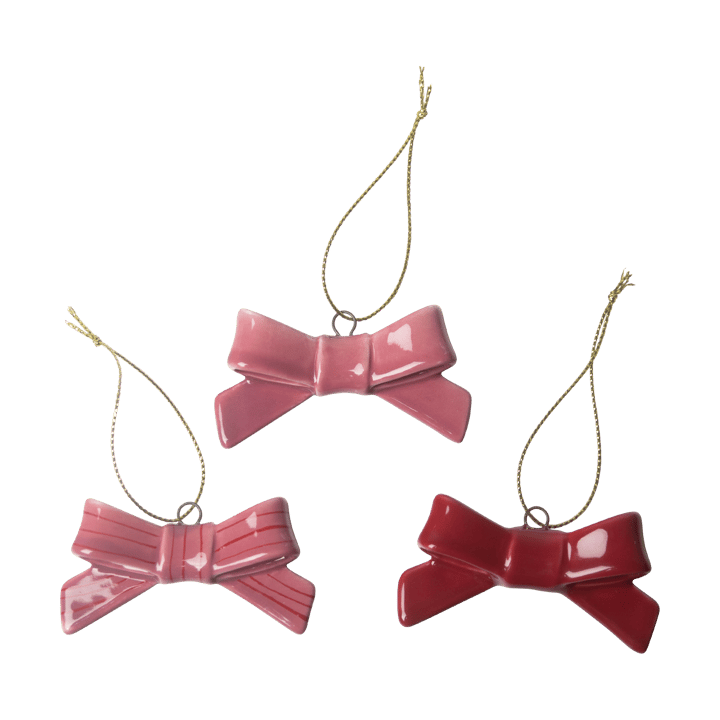 Bow デコレーションハンガー 3ピース - Red-pink - Pluto Design