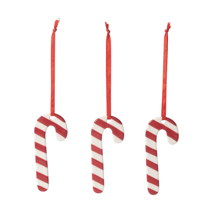 Candy cane クリスマスツリー オーナメント 3個セット - White-red - Pluto Design