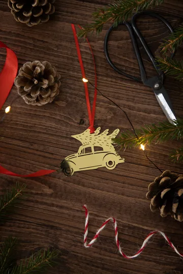 Christmas car クリスマスツリー オーナメント - Gold - Pluto Design