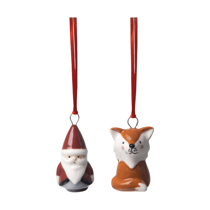 Fox & Santa デコレーションハンガー 2パーツ - Red-white-brown - Pluto Design