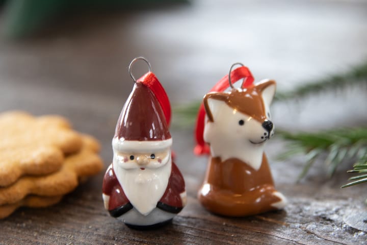 Fox & Santa デコレーションハンガー 2パーツ, Red-white-brown Pluto Design
