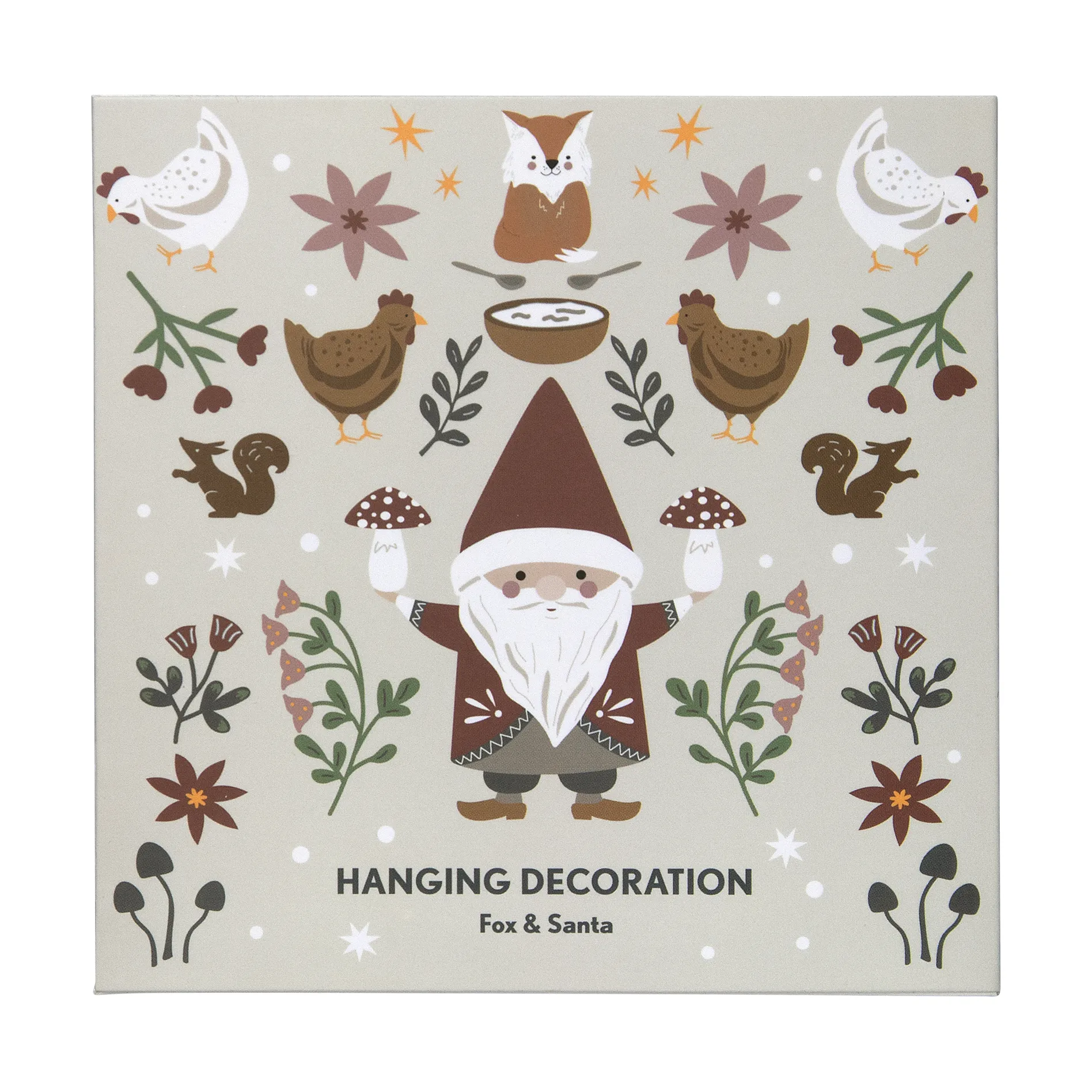 Fox & Santa クリスマスオーナメント, Silver Pluto Design