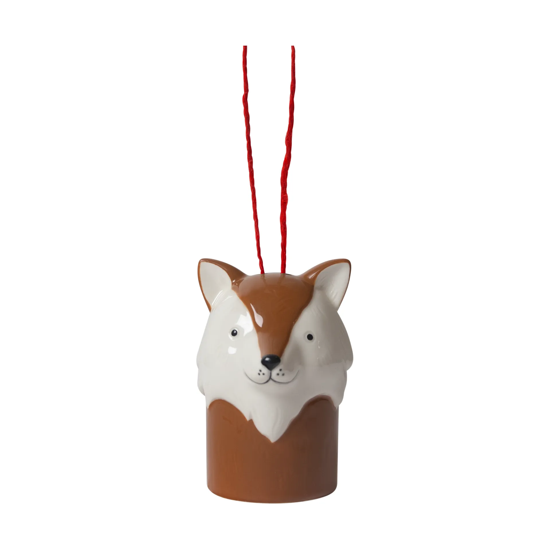 Fox - クリスマスツリー オーナメント, White-brown Pluto Design