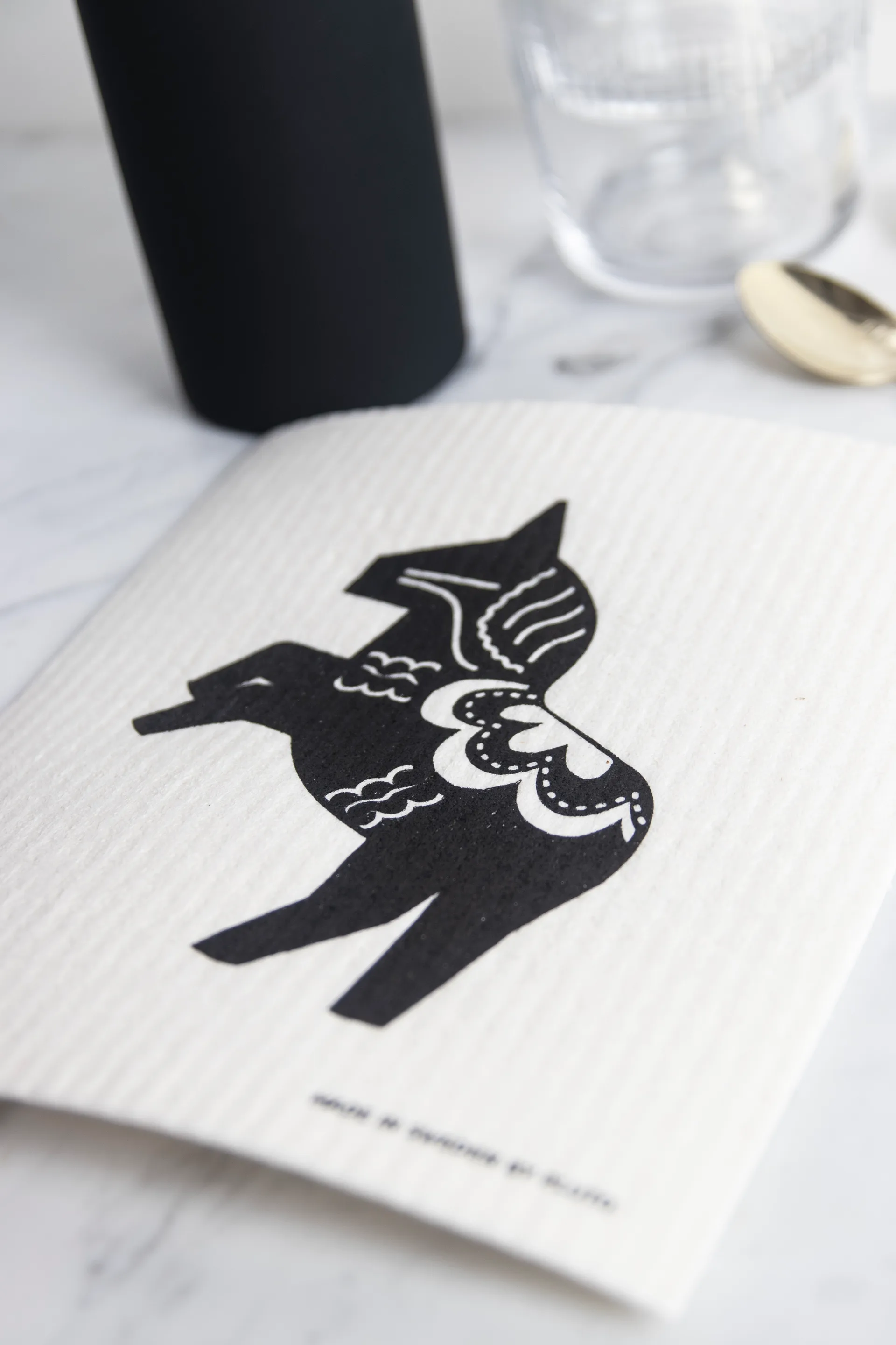 Häst ディッシュクロス 17x20 cm, Black-white Pluto Design