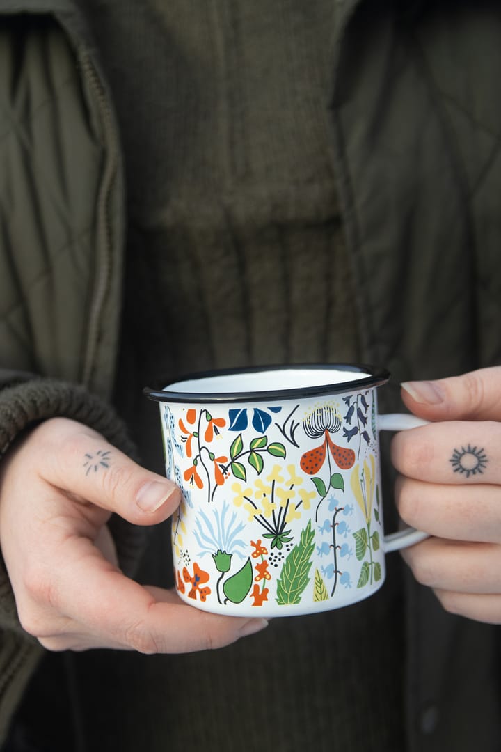 Herbarium エナメルマグ, White-multi Pluto Design