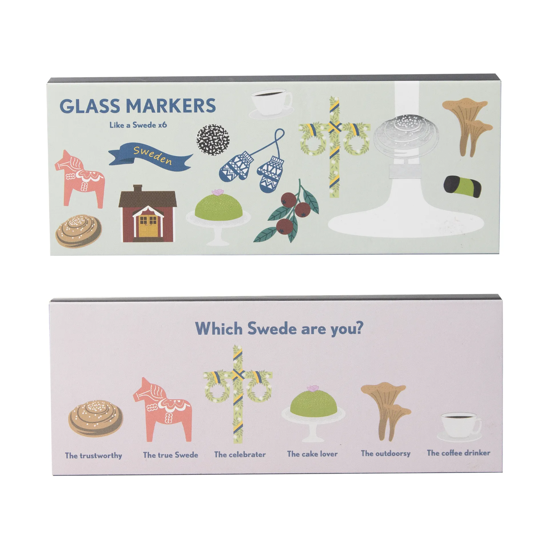 Like a Swede グラスマーカー 6個セット, Silver-metal Pluto Design