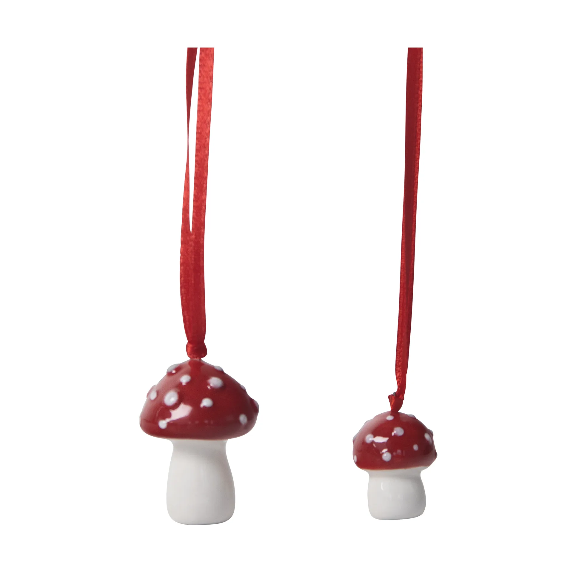 Mushroom クリスマスツリー オーナメント 2 st, White-red Pluto Design