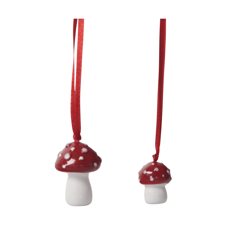 Mushroom クリスマスツリー オーナメント 2 st - White-red - Pluto Design