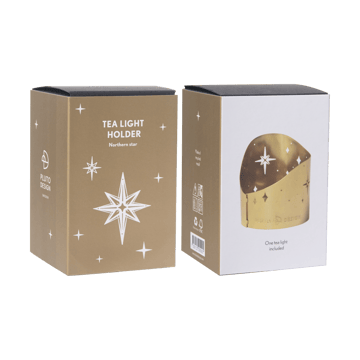 Northern star ティーライトホルダー 真鍮 Ø6.5 cm - Gold-plated metal - Pluto Design