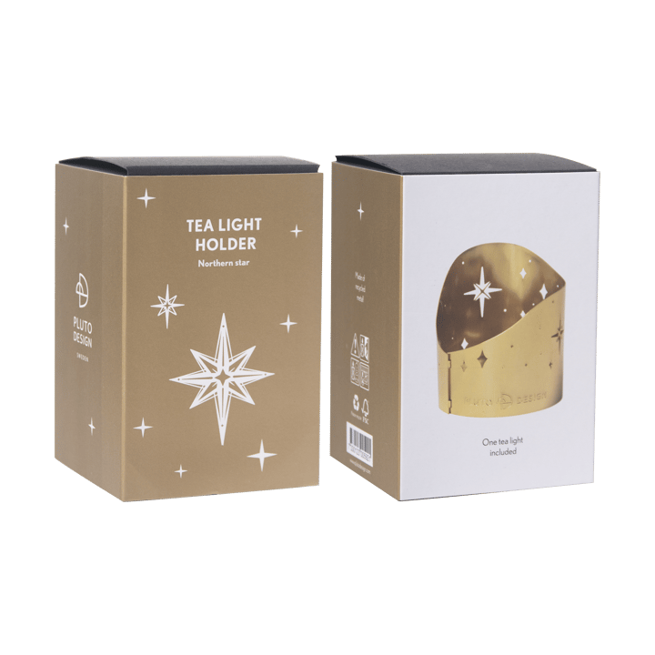 Northern star ティーライトホルダー 真鍮 Ø6.5 cm, Gold-plated metal Pluto Design