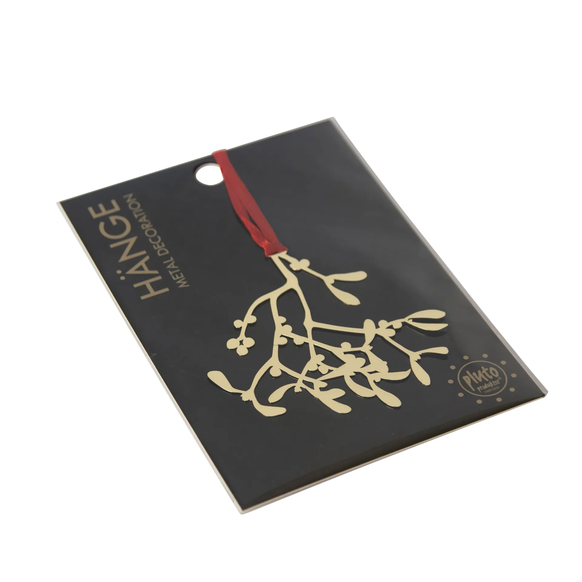 Plutoクリスマス デコレーション in メタル, Mistletoe  Gold coloured Pluto Design