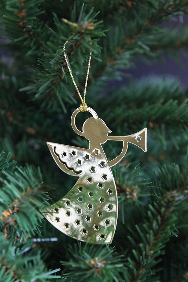 Plutoクリスマス デコレーション in メタル, trumpet angel, gold-coloured Pluto Design