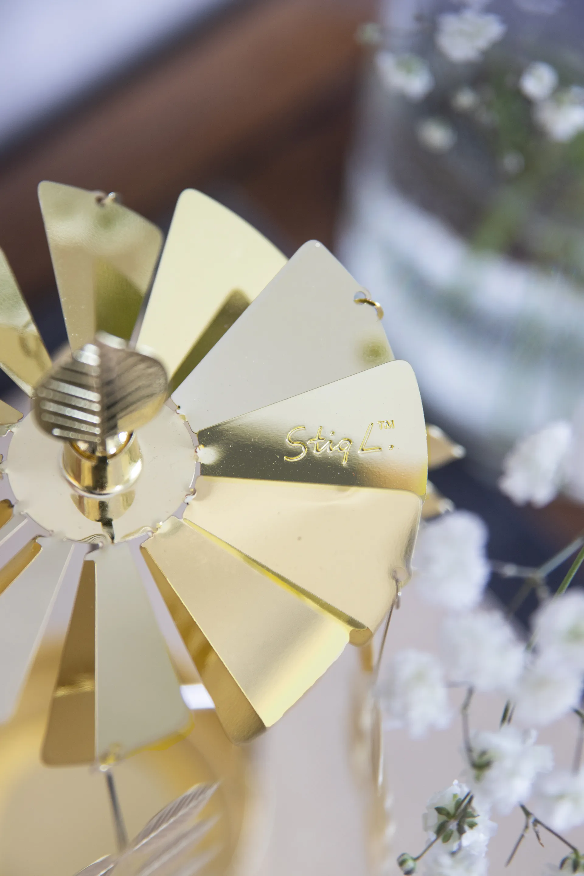 Stig L Berså ロータリーキャンドルホルダー medium, Gold Pluto Design