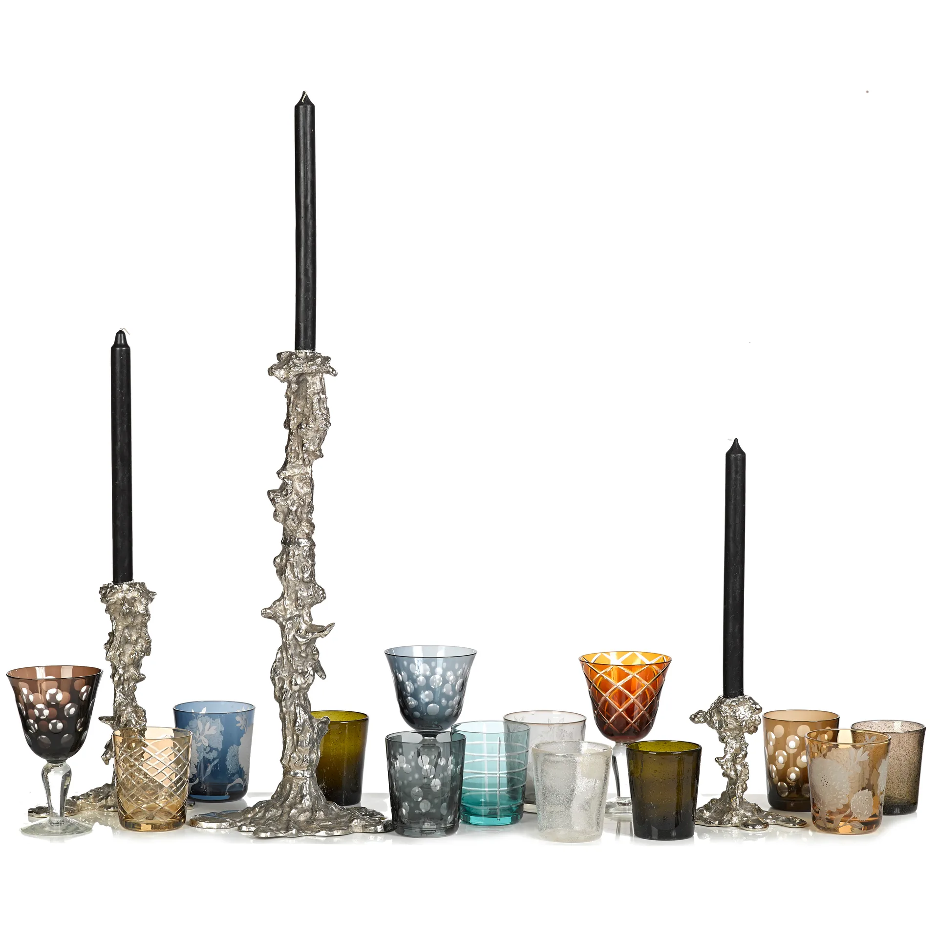 Drip キャンドルスティック L 25 cm, Silver POLSPOTTEN