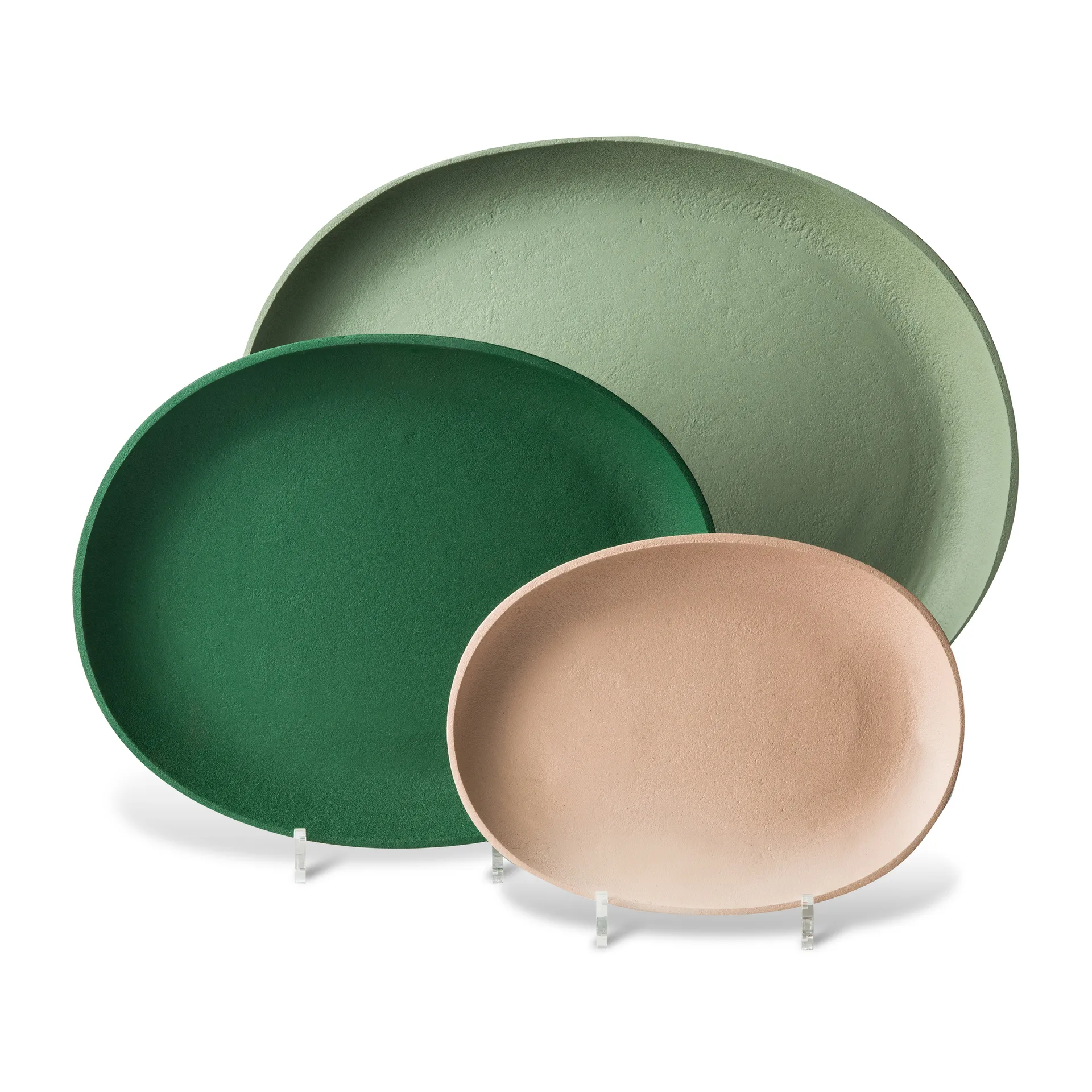 Greek トレイ 3枚セット, Dark green POLSPOTTEN