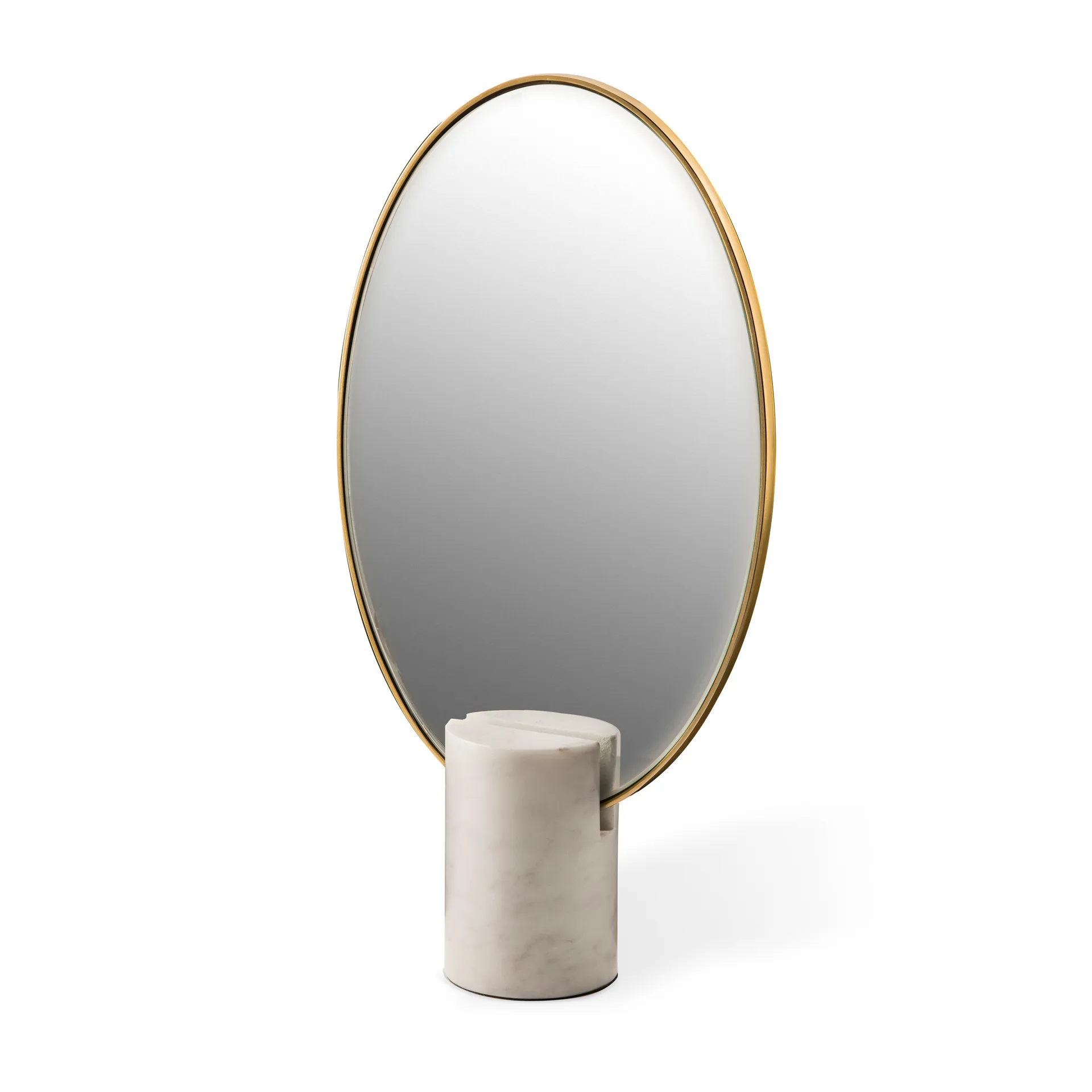 Oval Marble テーブルミラー, White POLSPOTTEN