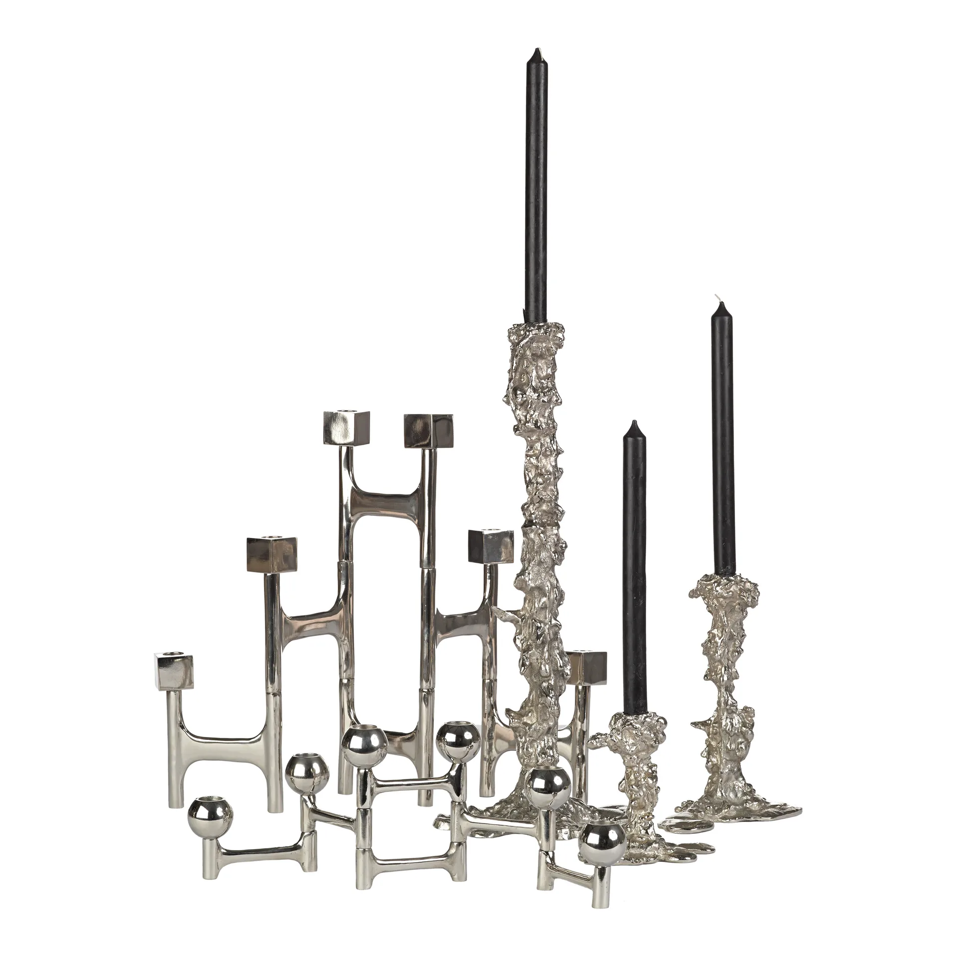 Round Folding キャンドルスティック 48x15 cm, Silver POLSPOTTEN