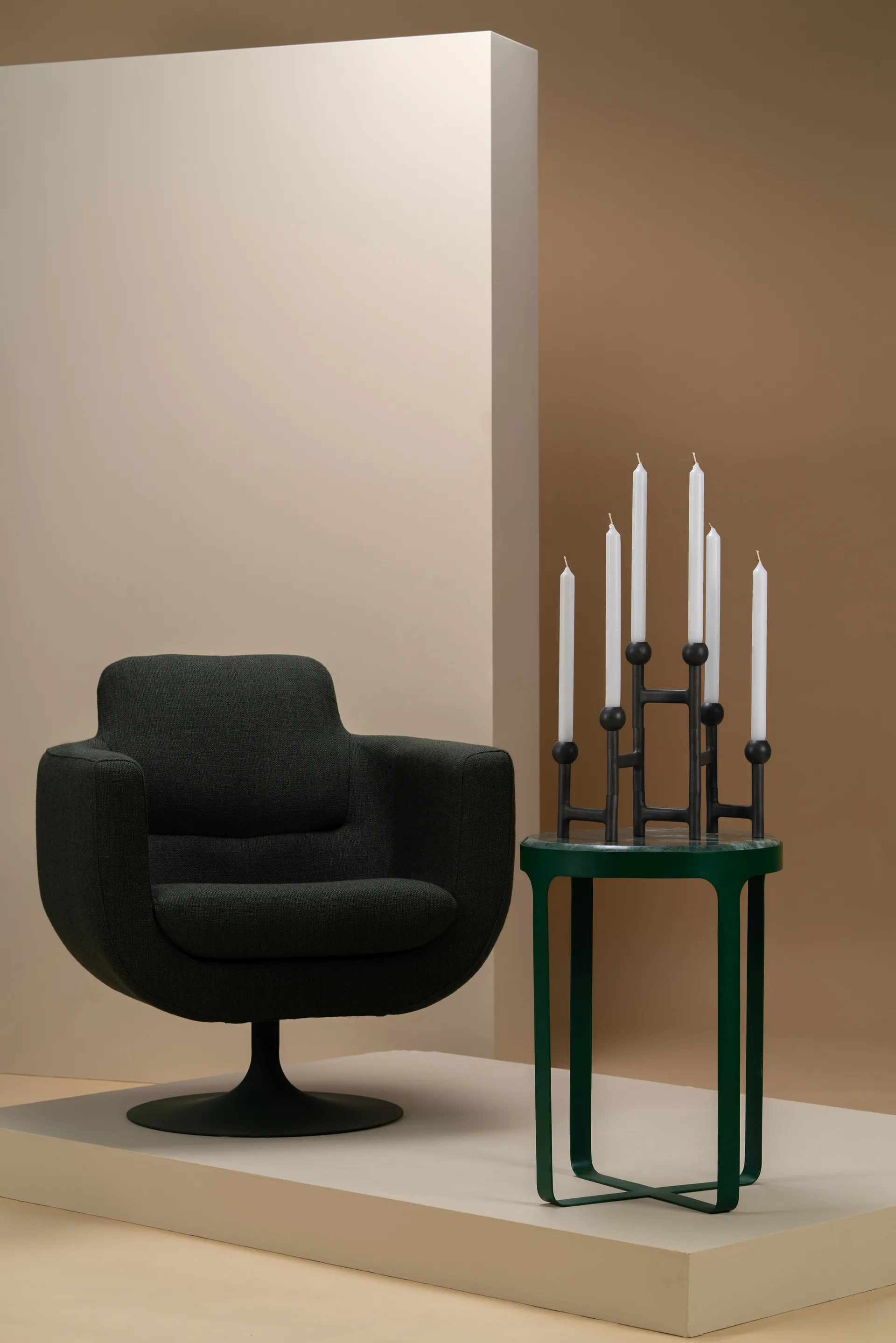 Round Folding キャンドルスティック 56x30 cm, Dark grey POLSPOTTEN