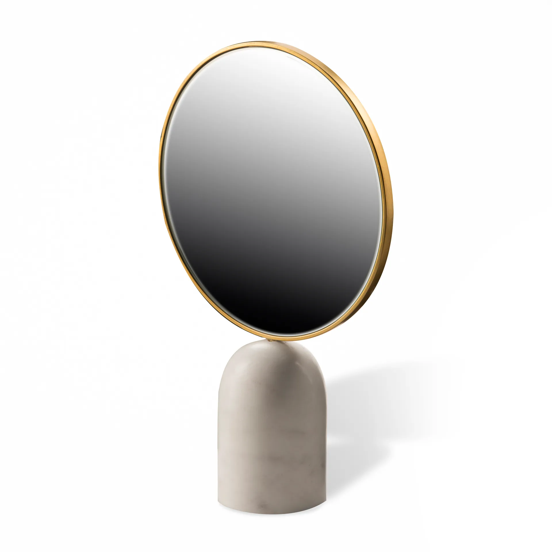 Round Marble テーブルミラー, White POLSPOTTEN
