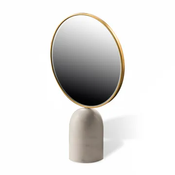 Round Marble テーブルミラー - White - POLSPOTTEN