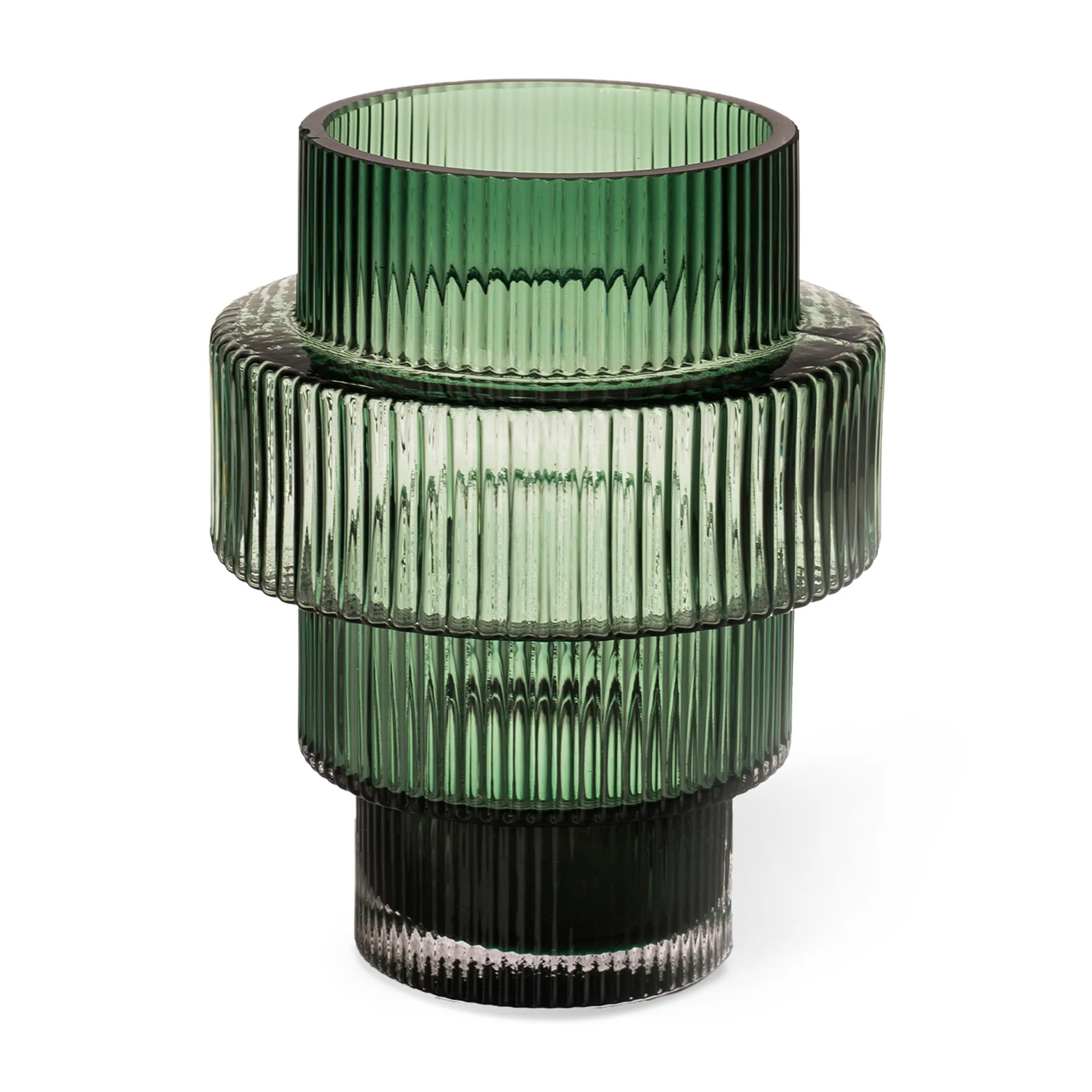 Steps ティーライトホルダー 12 cm, Dark green POLSPOTTEN