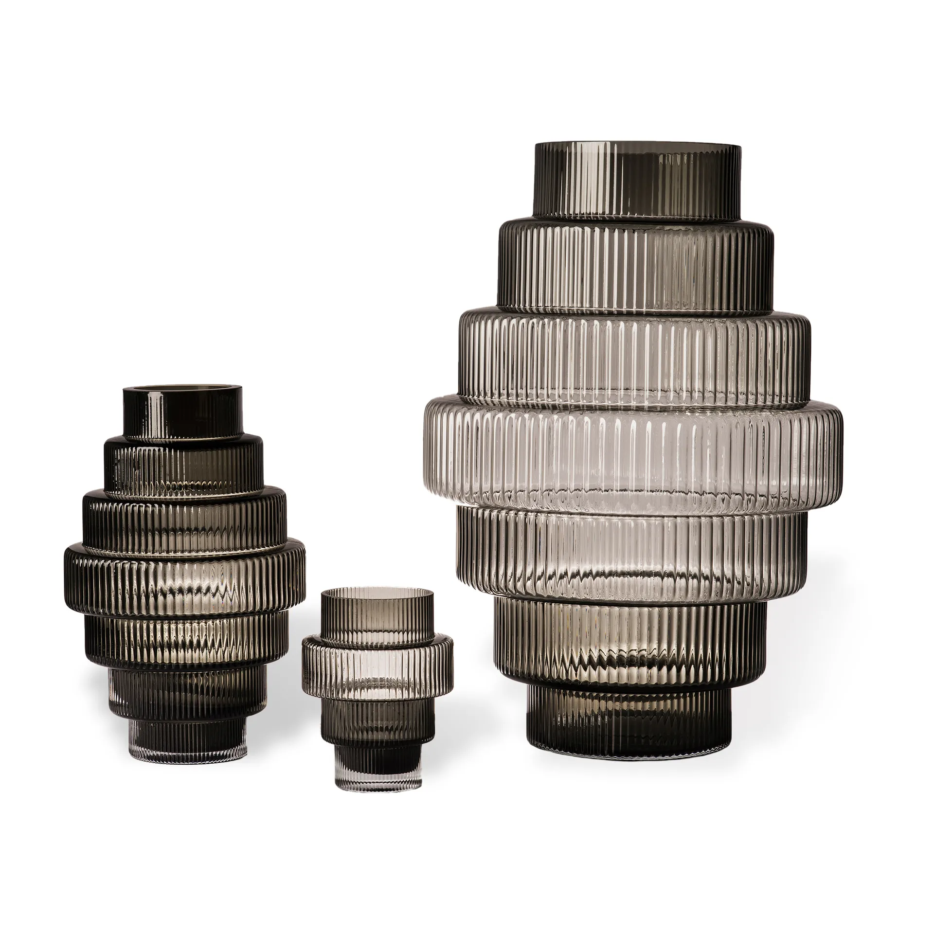 Steps ティーライトホルダー 12 cm, Dark grey POLSPOTTEN