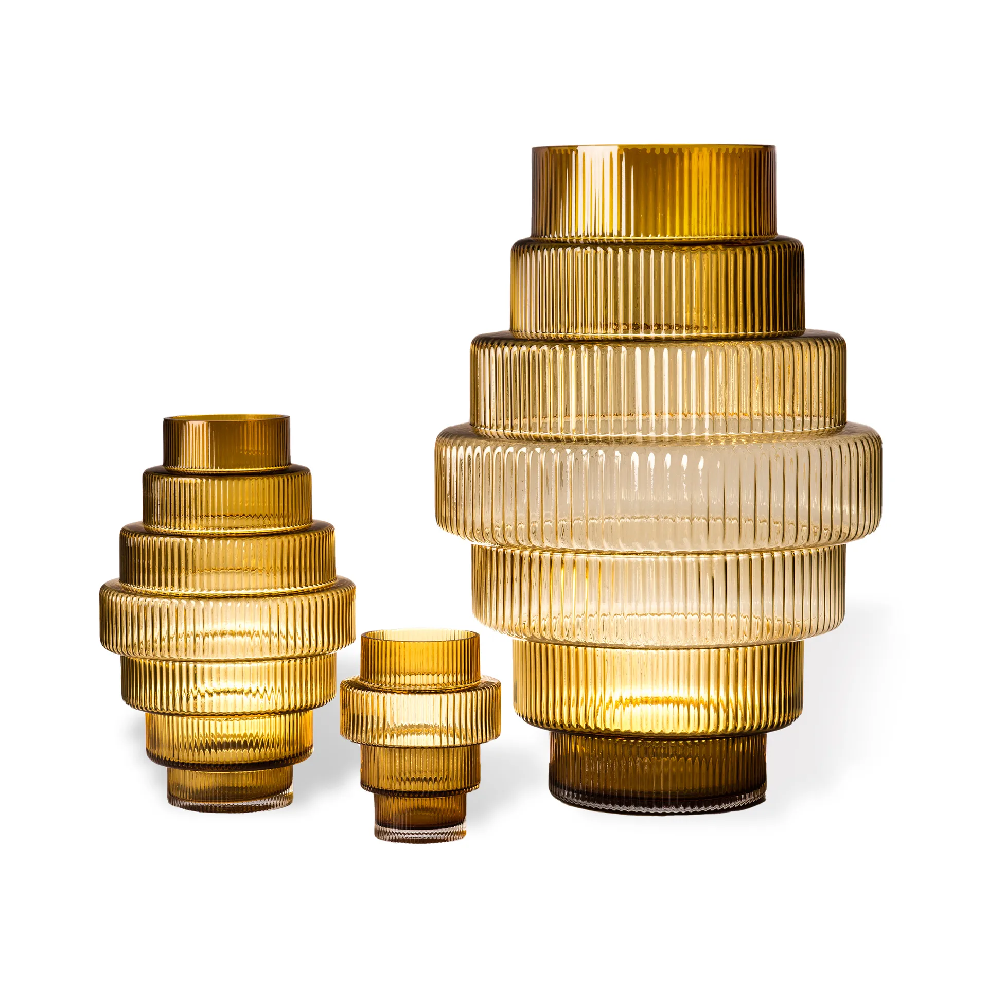 Steps ティーライトホルダー 12 cm, Ochre POLSPOTTEN