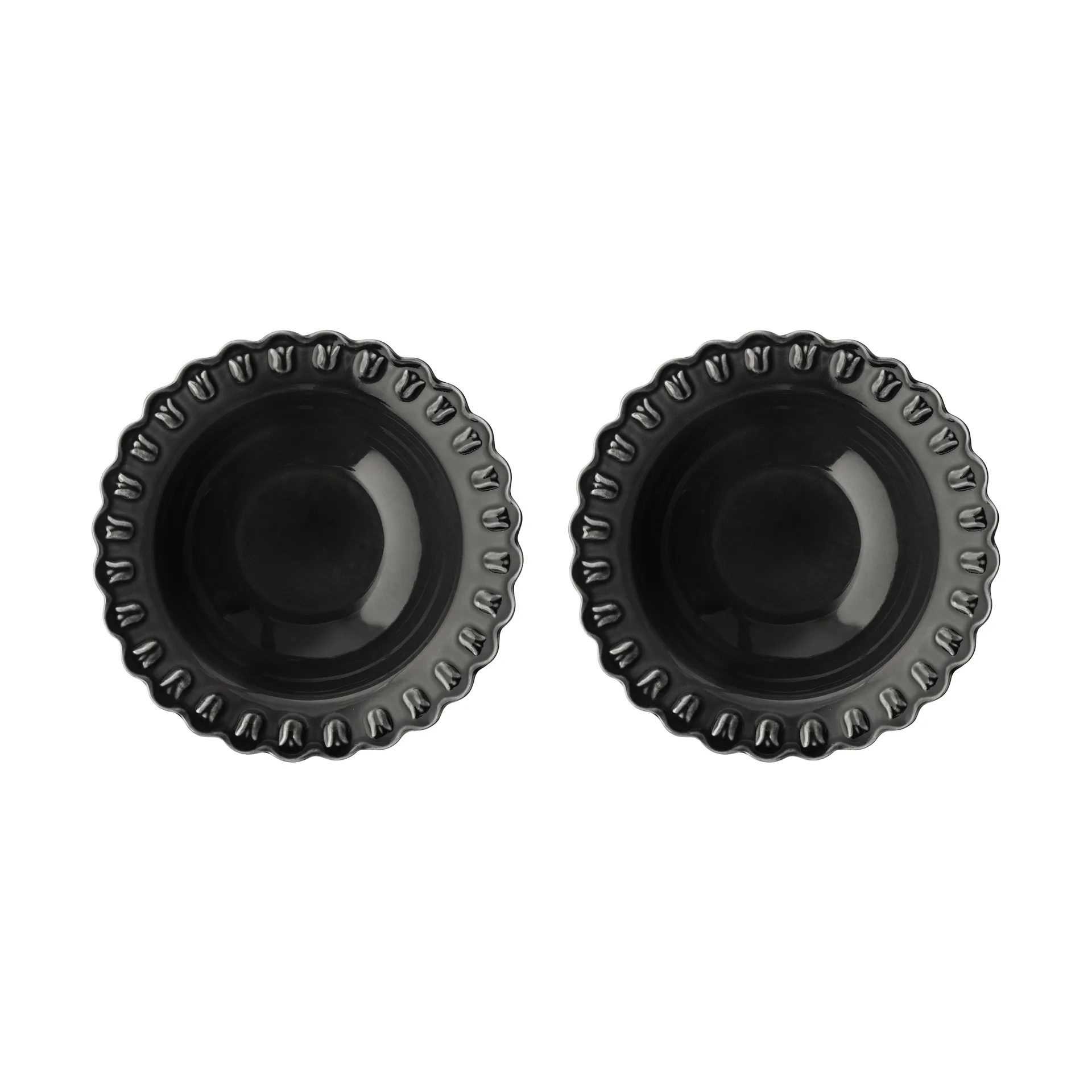 Tulipa ディーププレート Ø23 cm 2枚セット, Almost black PotteryJo | ポタリ―ジョー